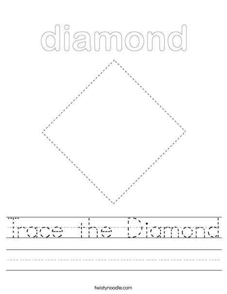 Trace the Diamond Worksheet