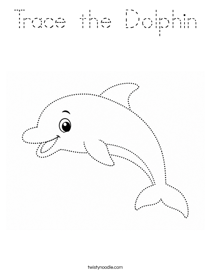 Trace the Dolphin Coloring Page
