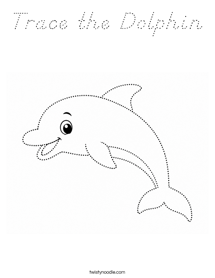 Trace the Dolphin Coloring Page