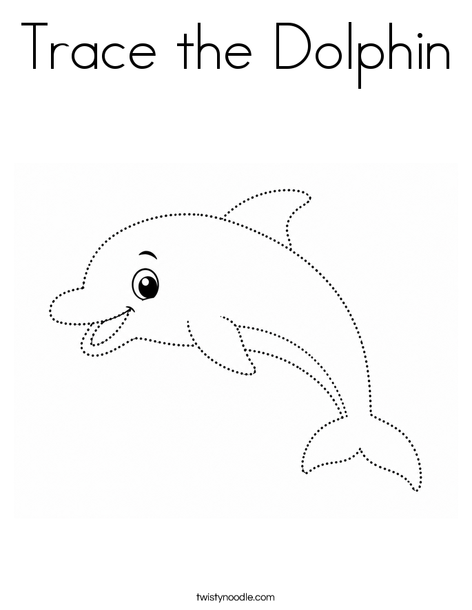Trace the Dolphin Coloring Page