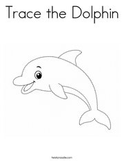 Trace the Dolphin Coloring Page