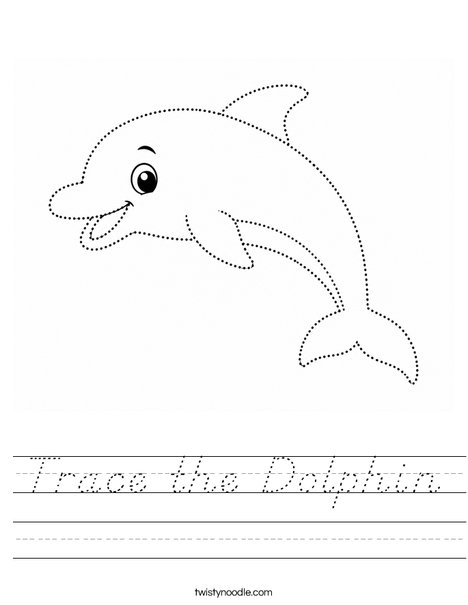 Trace the Dolphin Worksheet