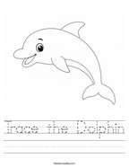 Trace the Dolphin Handwriting Sheet