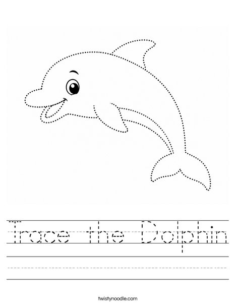 Trace the Dolphin Worksheet