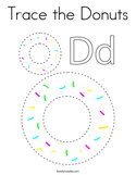 Trace the Donuts Coloring Page