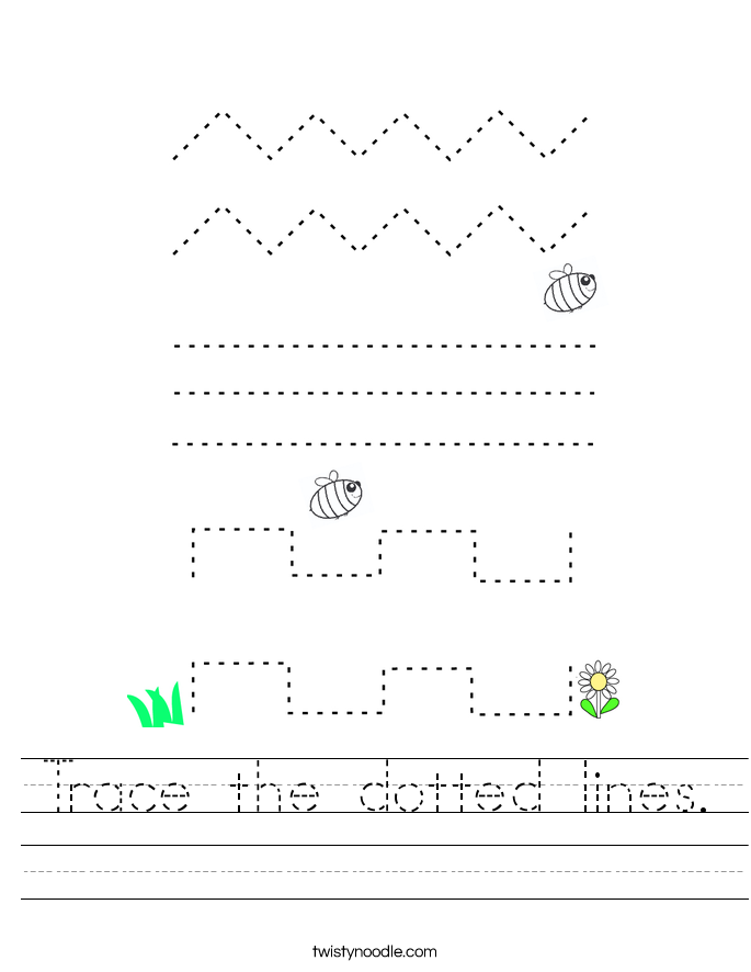 Trace the dotted lines. Worksheet