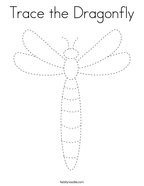Trace the Dragonfly Coloring Page