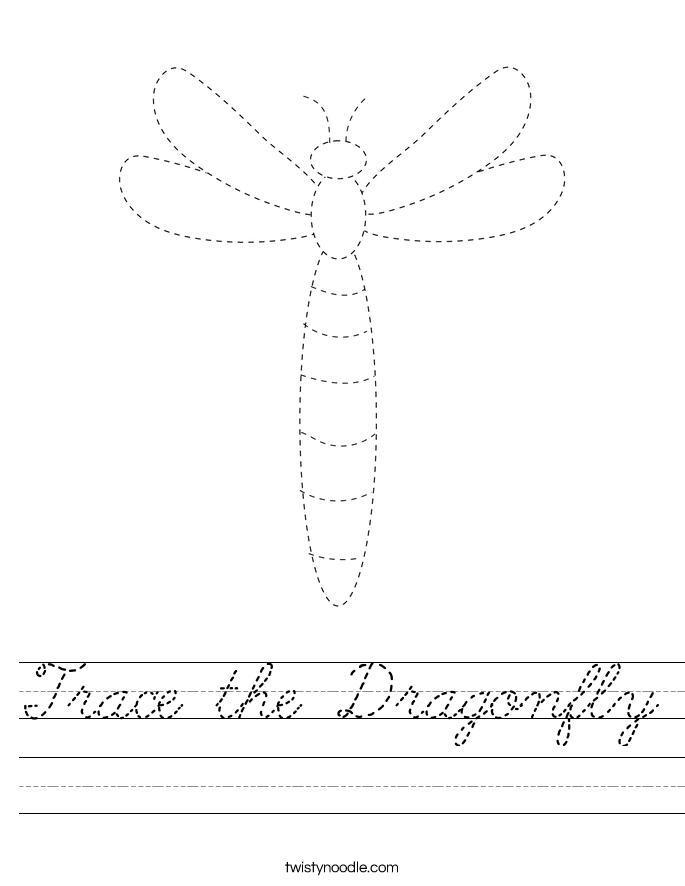 Trace the Dragonfly Worksheet