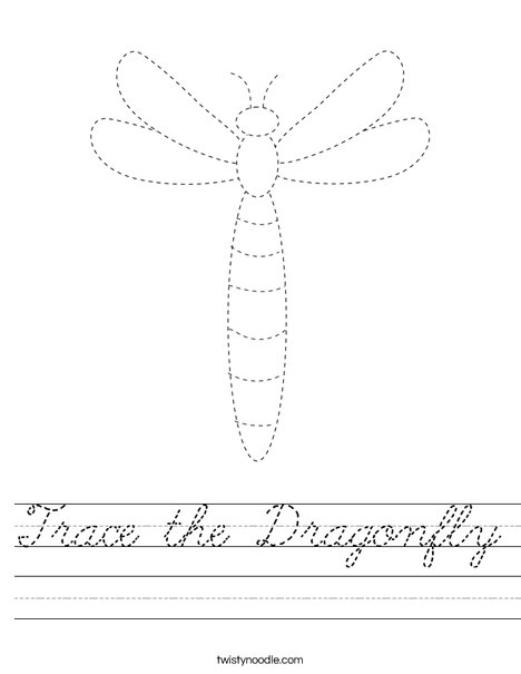 Trace the Dragonfly Worksheet