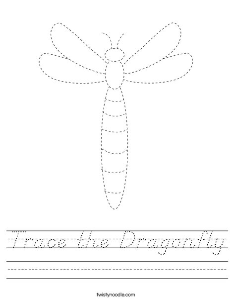 Trace the Dragonfly Worksheet
