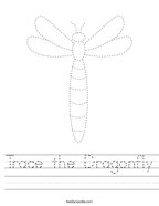 Trace the Dragonfly Handwriting Sheet