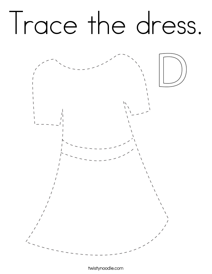 Trace the dress. Coloring Page