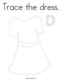 Trace the dress Coloring Page