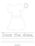 Trace the dress. Worksheet