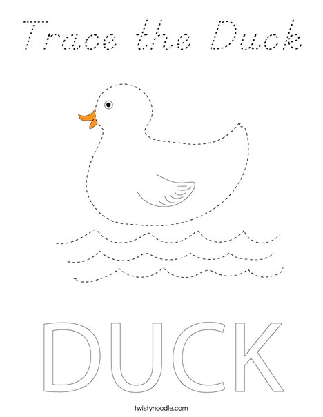 Trace the Duck Coloring Page