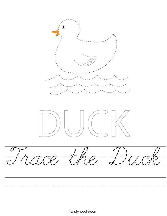 Trace the Duck Worksheet