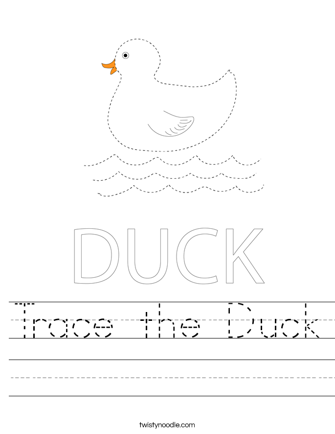 Trace the Duck Worksheet