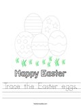 Trace the Easter eggs. Worksheet