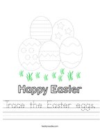Trace the Easter eggs Handwriting Sheet