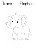 Trace the Elephant Coloring Page