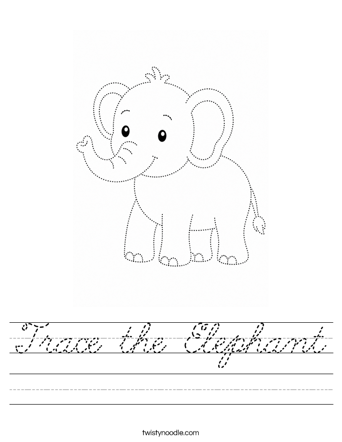 Trace the Elephant Worksheet