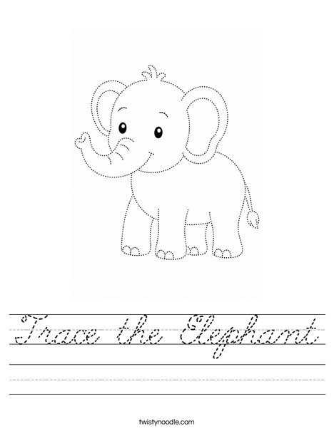 Trace the Elephant Worksheet