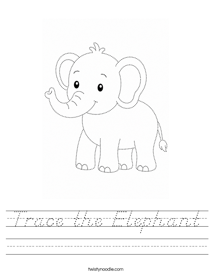 Trace the Elephant Worksheet