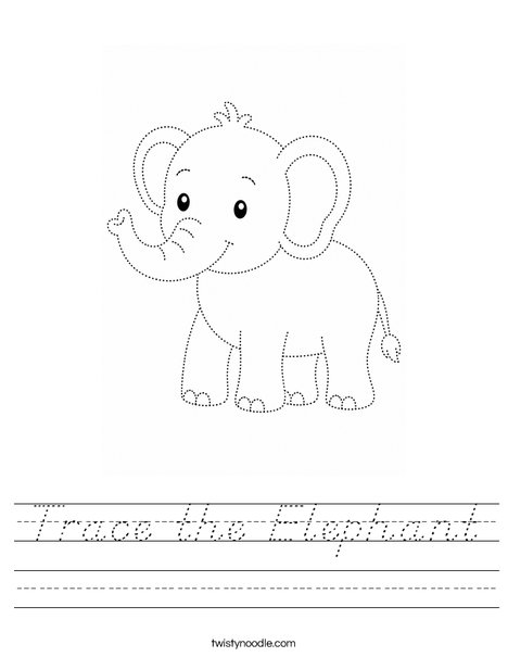 Trace the Elephant Worksheet