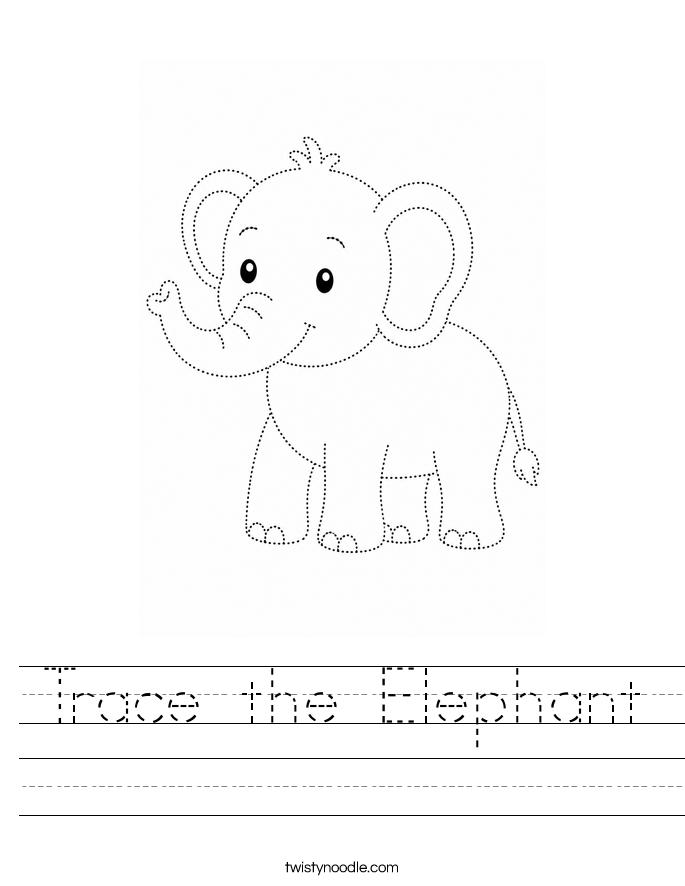 Trace the Elephant Worksheet