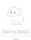 Trace the Elephant Worksheet