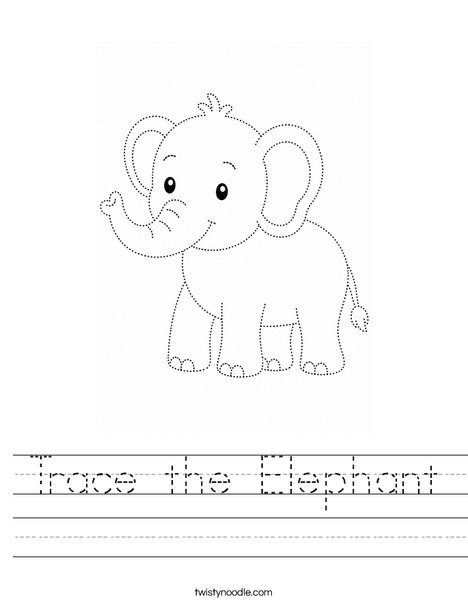 Trace the Elephant Worksheet