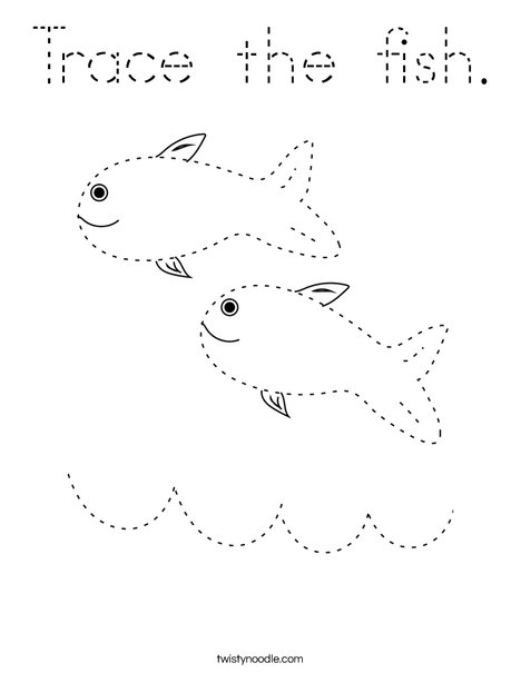 Trace the fish. Coloring Page