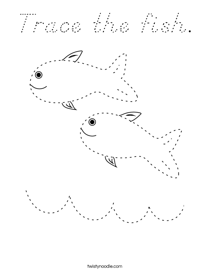Trace the fish. Coloring Page