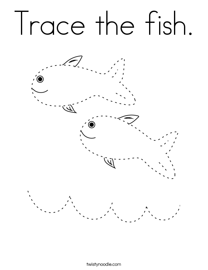 Trace the fish. Coloring Page