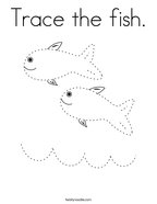 Trace the fish Coloring Page