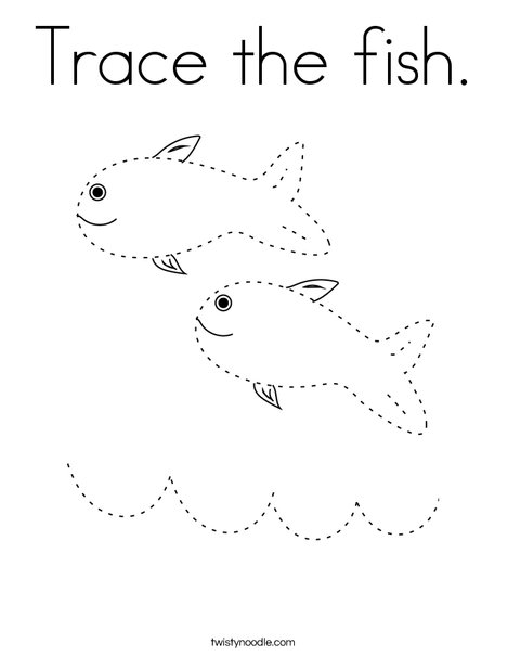 Trace the fish Coloring Page - Twisty Noodle