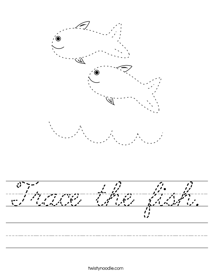 Trace the fish. Worksheet