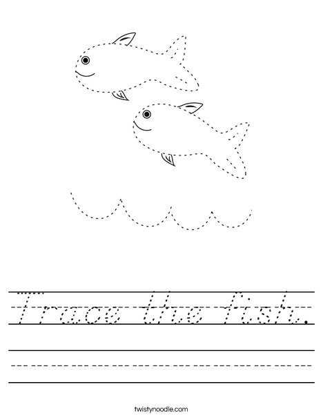 Trace the fish. Worksheet