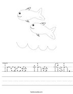 Trace the fish Handwriting Sheet