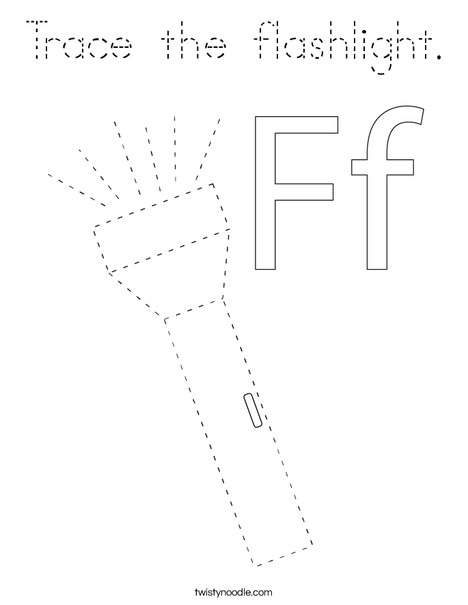 Trace the flashlight. Coloring Page