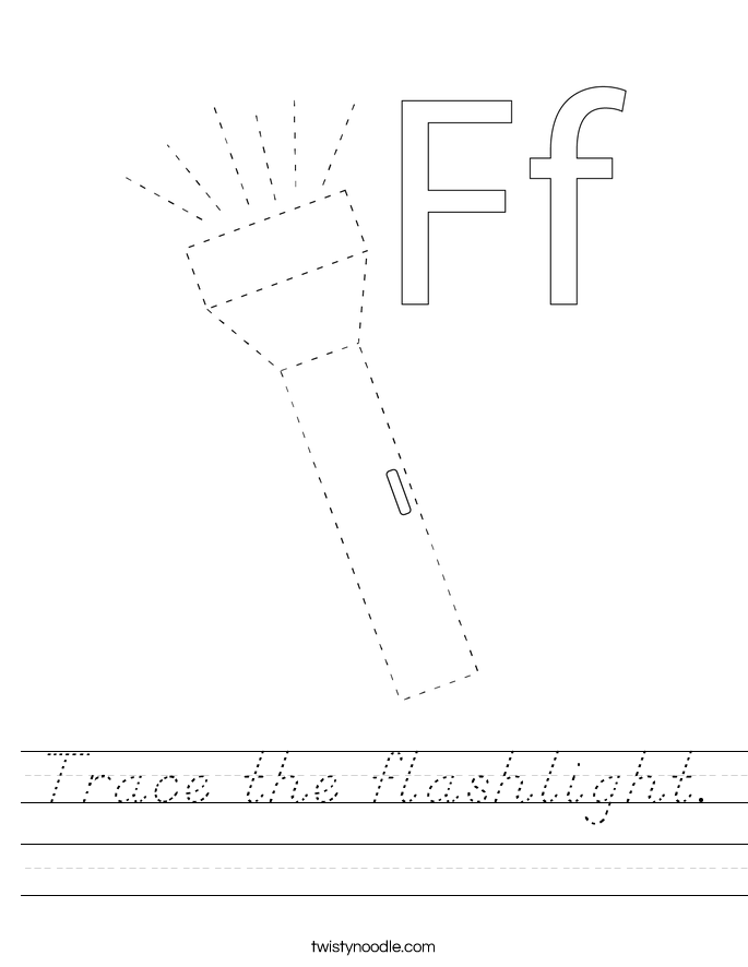 Trace the flashlight. Worksheet