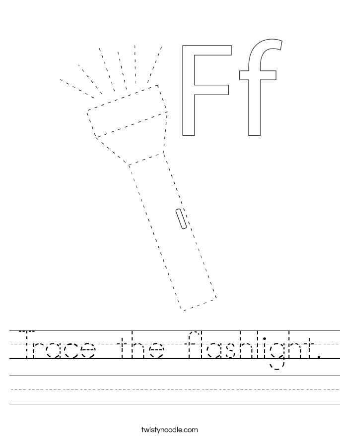 Trace the flashlight. Worksheet