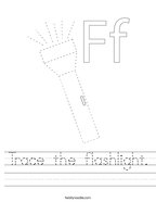 Trace the flashlight Handwriting Sheet