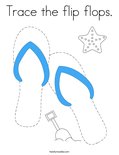 Trace the flip flops. Coloring Page