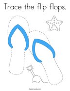 Trace the flip flops Coloring Page