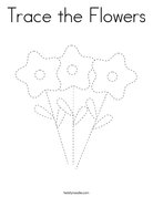 Trace the Flowers Coloring Page