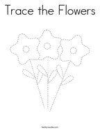 Trace the Flowers Coloring Page