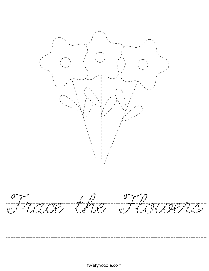 Trace the Flowers Worksheet