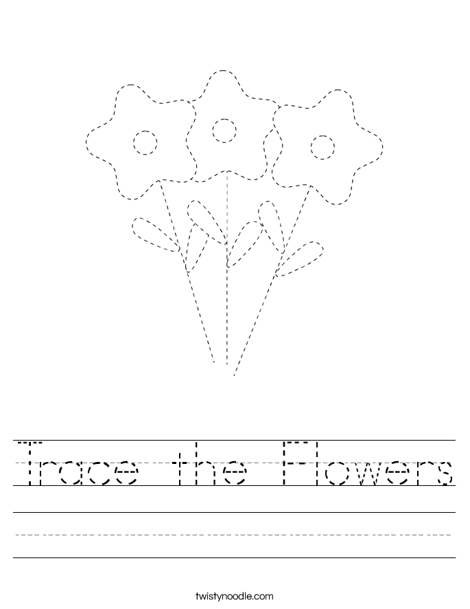 Trace the Flowers Worksheet