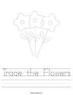 Trace the Flowers Handwriting Sheet